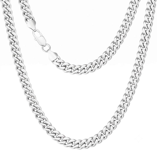 iceX 11mm Silver Miami Cuban Link Chain on 316L stainless steel