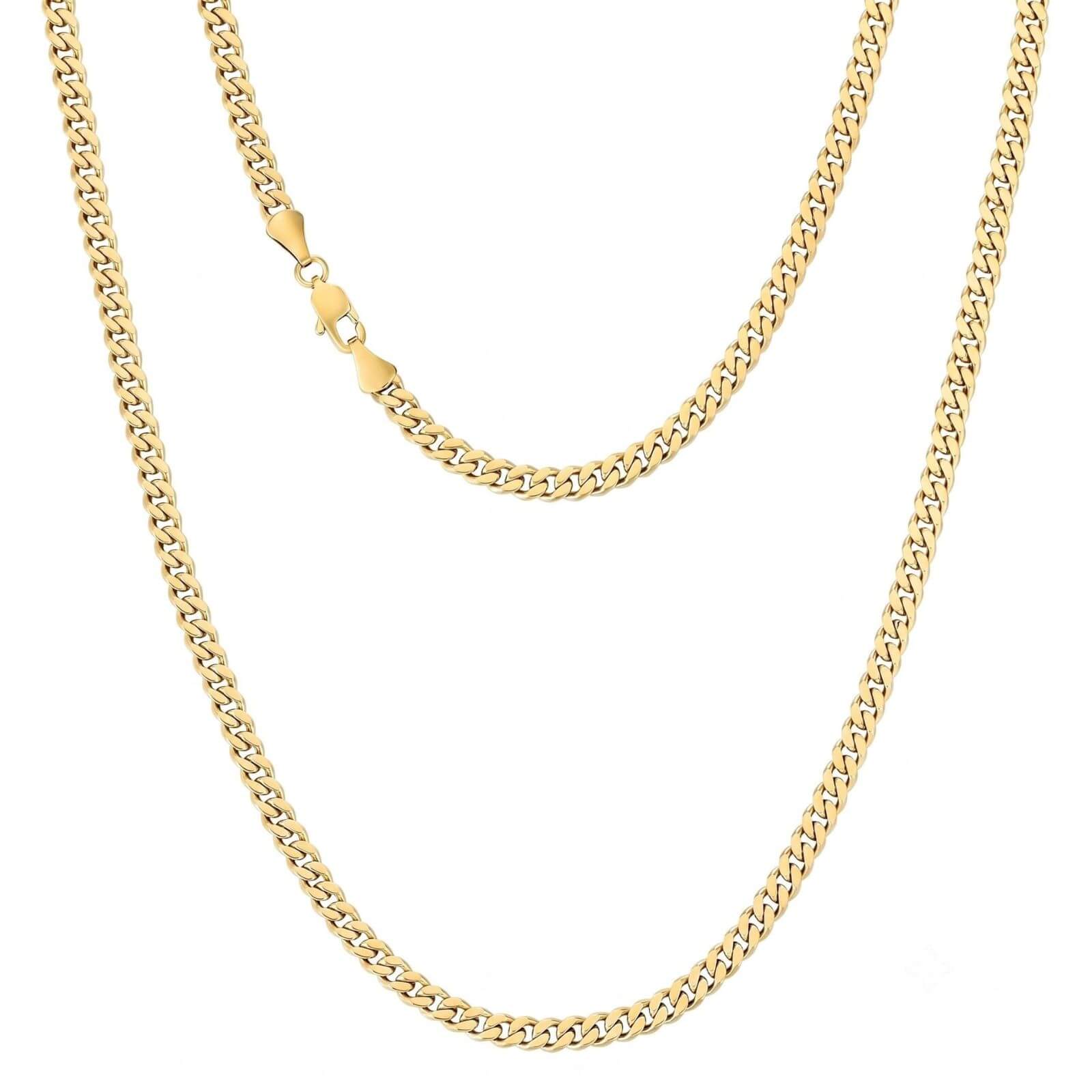 iceX 7mm Miami Cuban Link Chain in 18K gold PVD plating on stainless steel