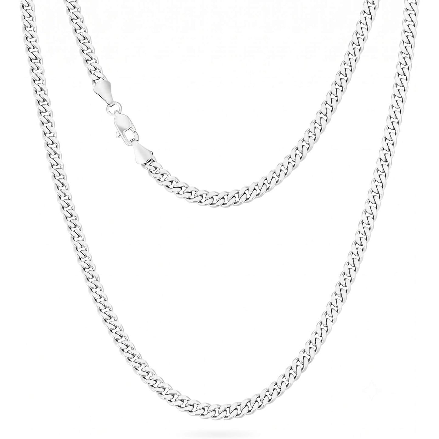 iceX 9mm Silver Miami Cuban Link Chain on 316L stainless steel