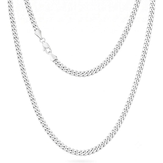 iceX 9mm Silver Miami Cuban Link Chain on 316L stainless steel
